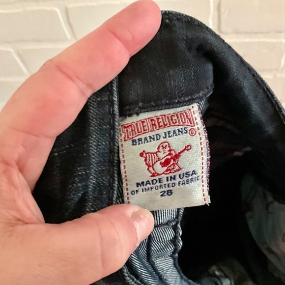 True Religion Women’s Denim Jeans Y2K Rock Low Rise Dark wash Blue Flare 28 - Picture 6 of 16